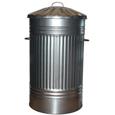 Image of Keto Plastics LARGE Metal Galvanised Dustbin/Bin 130 LITRE (Made In The U.K)