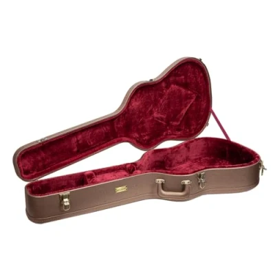 Image of Crossrock Designer Series Universal Wooden Case for 4/4 Classical Guitar Security Lock, Metal Feet, Storage Space Chocolate Brown(CRW520CCB)