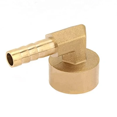 Image of 90 Degree Elbow Brass Barb Fitting Female Thread Hose Coupling Connector Joint Adapter G1/2 Air/Water/Fuel/Oil/Inert Gases(8mm)