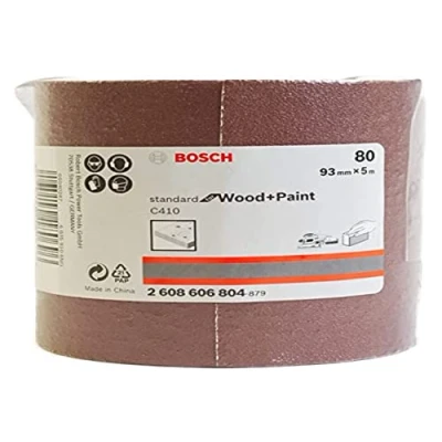 Image of Bosch Professional 1x Sanding Roll C410 Standard for Wood and Paint (93 mm x 5 m, Grit 80, Tearable, Accessories Hand Orbital Sanders)
