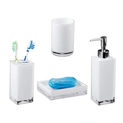 Image of Relaxdays Bath Accessories 4 Piece Set, 19.5 x 5.5