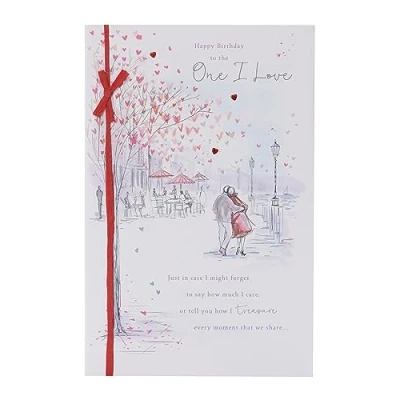 Image of UK Greetings Birthday Card for Him/Her/Friend One I Love Design