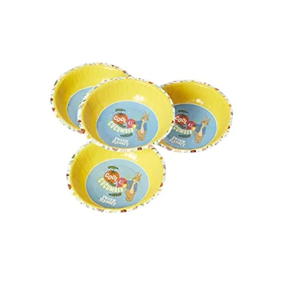Image of Smiffys Peter Rabbit Movie Tableware Party Bowls x8 16.5cm Diameter, Officially Licensed Rabbt Fancy Dress, Child Dress Up Goods