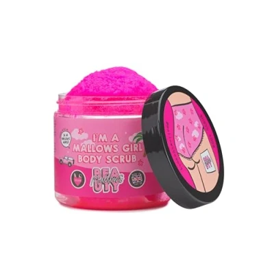 Image of Mallows Beauty Body Scrub with Vitamin E Oil for the Smoothest Shave Exfoliating Sugar Buffs Away Dry Skin and Preps Razor Rash Free Glow