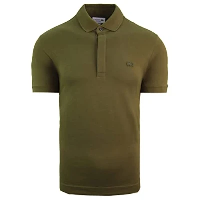 Image of Lacoste Regular Fit Short Sleeve Khaki Mens Cotton Polo Shirt PH5522 UXF