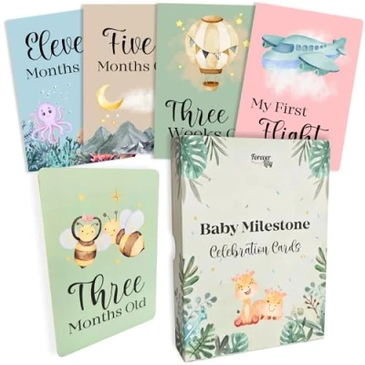Image of 40 Baby Milestone Cards First Year Memories Pregnancy Gifts for Mum New Gift Unisex Shower