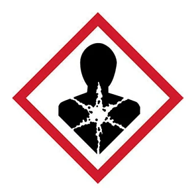 Image of Health Hazard GHS Label &amp; Safety Warning Self Adhesive Vinyl Sticker 100mm x