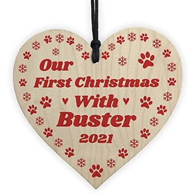 Image of RED OCEAN Personalised First Christmas Decoration Dog Bauble Puppy Ornament Tree Pet Gift