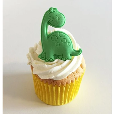 Image of 6 Fun Green Sugar Dinosaurs Edible &amp; Handmade with Love in The UK!