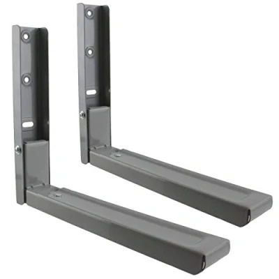 Image of Spares2go Extendable Wall Mounting Brackets for Panasonic Microwave (Grey/Silver)