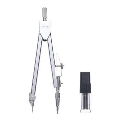 Image of M&amp;G Compass for Geometry, Metal with Extra Leads Geometry Math Drafting Drawing Measuring Tools Classroom Office Supplies, Silver Tone