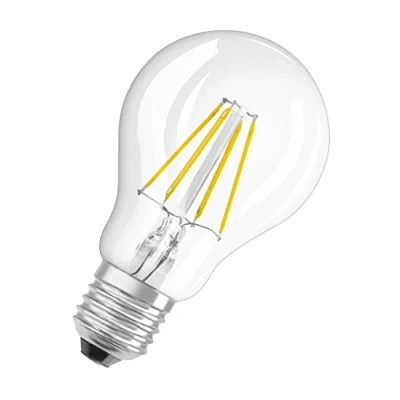 Image of OSRAM LED BASE classic A / lamp, bulb shape, in filament style, with screw base: E27, 4 W, 220…240 V, 40 W replacement, clear, 2700 K, 2pack
