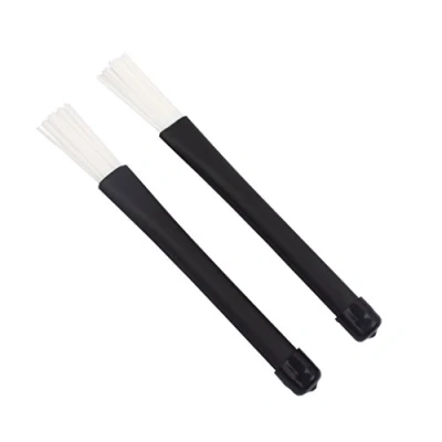 Image of Alnicov 1 Pair Jazz Drum Brushes Retractable Sticks 32cm black/White