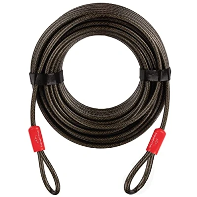 Image of EVEREST FITNESS Heavy Duty Bike Lock Cable for Security 20 m Long x 6mm Universal Anti Theft Steel Bicycle Loop Compatible with All Locks