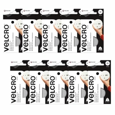 Image of 20 x Velcro Brand Heavy Duty Stick On Large Coins, 45mm White Strong Self Adhesive Mounting for DIY &amp; Crafts Perfect Room Decor, Posters, Home, Office, School Garage
