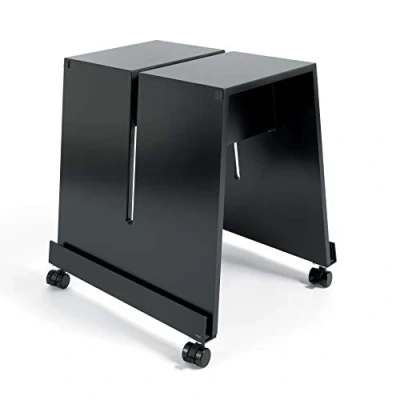 Image of SIGEL MU050 Varnished MDF Stand, 52 x 46 55 cm, for portable WhiteBoards and pinBoards, lockable casters, Black