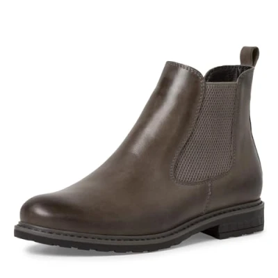 Image of Tamaris Women&#039;s 1 25056 41 Chelsea Boot, Grey Leather, 3.5 UK