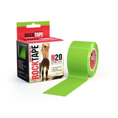 Image of RockTape Unisex H2O Kinesiology Tape (5cm x 5m Roll), Elastic Therapeutic Sports Tape, Waterproof Physio for Shoulder, Ankle, Elbow, Wrist, Shin Splints &amp; Knee Support, Lime