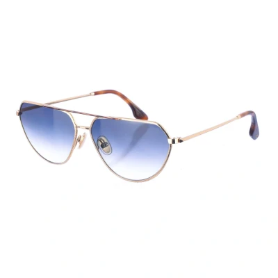 Image of Victoria Beckham Womens Metal sunglasses with rectangular shape VB221S women Dark Blue One Size