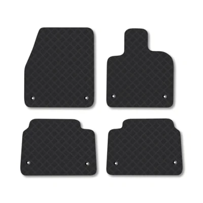 Image of Car Mats for Land Rover Discovery Sport (2019 ) [Hybrid] Floor Rubber Tailored Fit Set Accessory Black Custom Fitted 4 Pieces with Clips Anti Slip Backing, Heavy Duty &amp; Waterproof