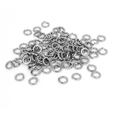 Image of Sourcingmap 1/4 inch 316 Stainless Steel Split Lock Spring Washer Screw Pad 100pcs