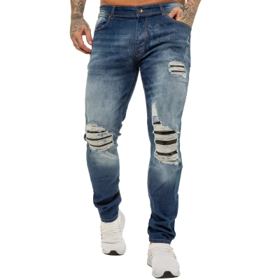 Image of 989Zé ENZO Mens Jeans Skinny Stretch Denim EZ420 Slim Fit Cotton Trousers All Waist Sizes MSW 36