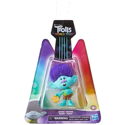 Image of DREAMWORKS TROLLS World Tour Miniature Toy Figure with Musical Instrument Accessory Branch