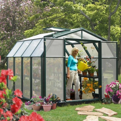 Image of 8&#039;x8&#039; Palram Canopia Rion Hobby Gardener Walk In Green Greenhouse (2.4x2.4m)