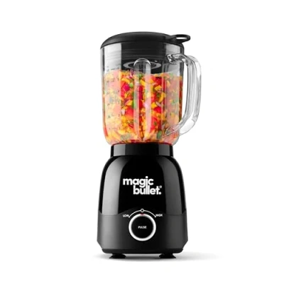 Image of nutribullet magic bullet Large Capacity Jug Blender &amp; Smoothie Maker in Black Pulse Blend Technology Easy To Use 500W Motor Base with 1.5L Pitcher