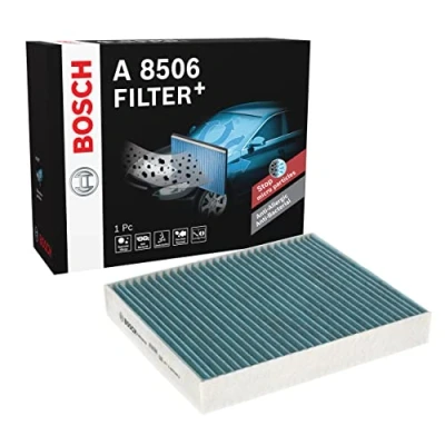 Image of 1253220, 1315686, 1315687, 1452344, 1494697 Pollen Filter BOSCH 0 986 628 506 Activated Carbon 240mm 209mm 35mm FILTER+ FORD: S Max Mk1