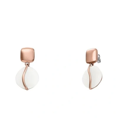 Image of Skagen Women&#039;s Sofie Sea Glass White Organic Shaped Drop Earrings, SKJ1816791
