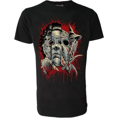 Image of DFXBHW Faces of Horror Genuine Darkside Movie Inspired Mens T Shirt Black