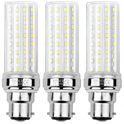 Image of HZSANUE LED Corn Bulbs 20W, 3000K Warm White, 2200Lm, B22 Bayonet Cap Light Bulbs,150W Incandescent Equivalent,Pack of 3