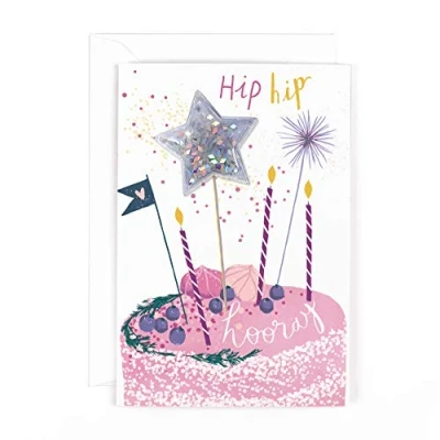Image of Hotchpotch Glitter Ball Hip Hooray Birthday Cake Card