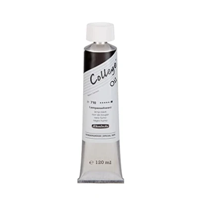 Image of Schmincke College Oil, Lamp Black in 120 ml tube, 31710012, artist oil paints, proven pigments and natural vegetable oils, good light fastness