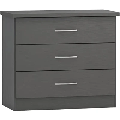 Image of Seconique Nevada 3 Drawer Chest in 3D Effect Grey