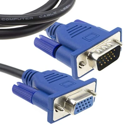 Image of kenable Low Smoke LSZH 15 Pin VGA Monitor/PC/Laptop/TV Extension Lead Cable 3m [3 metres]