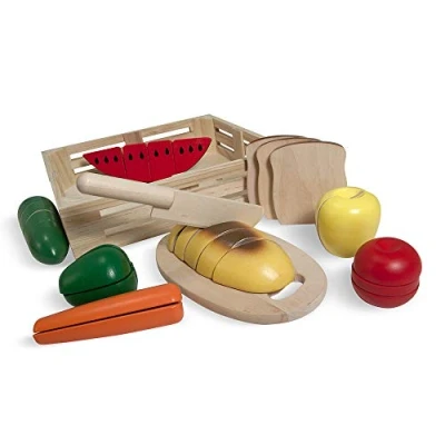 Image of Melissa &amp; Doug Wooden Cutting Food Pretend Play 3+ Gift for Boy or Girl