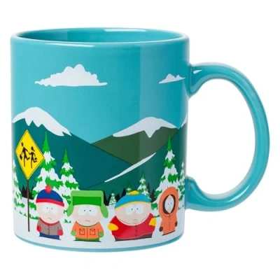 Image of Silver Buffalo South Park Bus Stop Ceramic Mug, 20 Ounces