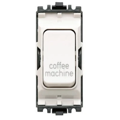 Image of MK (ELECTRIC) Aspect 20 Amp 1 Way Dp Printed Switch Module for Coffee Machine, White
