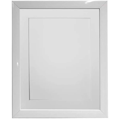 Image of FRAMES BY POST 0.75 Inch White Picture Photo Frame With Mount 16 x 12 Image Size 10 Plastic Glass