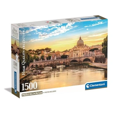 Image of Clementoni Jigsaw Puzzle Collection Rome 1500 Pieces Poster Included, For Adults 14 99 Years, Gift Men/Women, City, Italy, Colosseum, Monument, Made In 31717