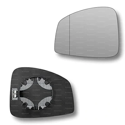Image of Less4spares Replacement Wing Mirror Glass Left Compatible with Renault Scenic 2009 2016 CLIP ON Passnager Near Side N/S Heated Blind Spot