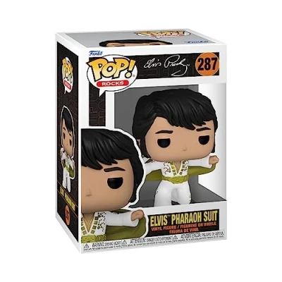 Image of Funko Pop! Rocks: Elvis Presley Pharaoh Suit Amazon Exclusive Collectable Vinyl Figure Gift Idea Official Merchandise Toys for Kids &amp; Adults Music Fans Model Collectors
