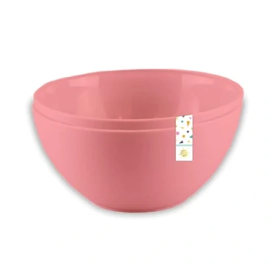Image of Gem Imports Coral Pink Small Round Plastic Reusable Bowls 13.5cm Pack of 2