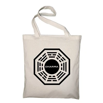 Image of Styletex23 Lost Dharma Initiative Canvas Tote Shopper Bag Unisex, Natural