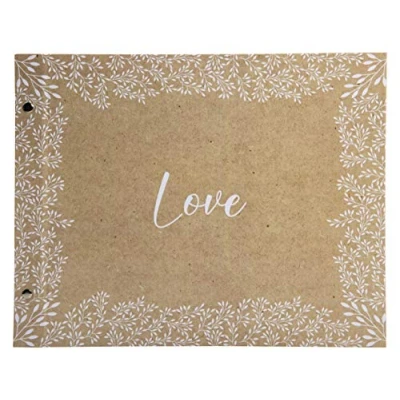 Image of Exacompta Ref. 60234E 1 Photo album with screws 40 white pages Format 37x29cm printed paper cover KRAFT matte lamination capacity of 160 photos