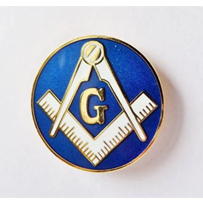 Image of Masonic Crested Gold Plated Enamel Lapel Pin Badge (K092)