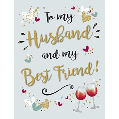 Image of Piccadilly Greetings Modern Birthday Card Husband 8 x 6 inches, Powder Blue