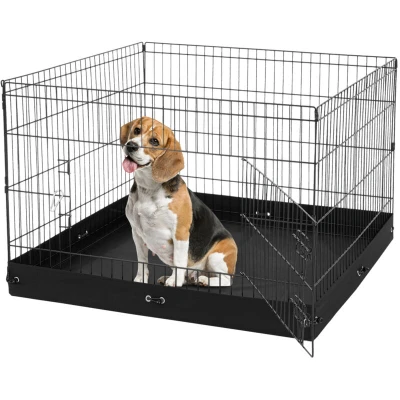 Image of VEVOR Dog Playpen, 4 Pcs 24 x 36 in Panels Foldable Metal Pet Exercise Pen, Fence Indoor and Outdoor Pen with Door 600D Oxford Fabric Bottom Pad, for Dogs, Cats Other Small Animals